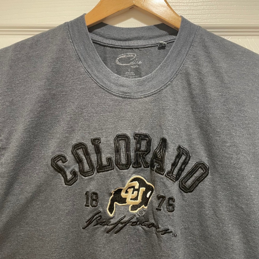 Colosseum Colorado Buffaloes NCAA Men's T-Shirt Large Gray Cotton Blend Graphic